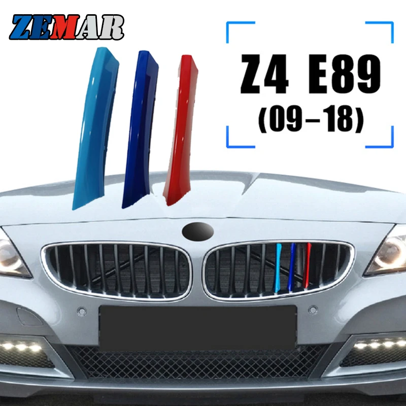 Zemar 3Pcs Abs Per Bmw Z4 Roadster E89 E85 G29 Car Racing Grille Strip Trim Clip M Accessori Per Prestazioni 02-19 2020 2021 2022