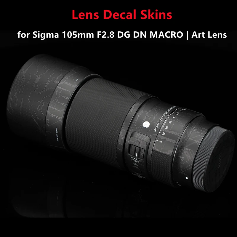 105 F2.8 / 105Art Lenti Per Decalcomanie In Vinile Cover Avvolgente Per Sigma 105Mm F2.8 Dg Dn Macro Art (Per Attacco Sony) Adesivo Premium Per Obiett
