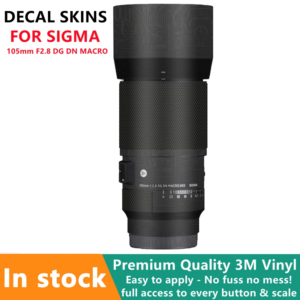 Sigma 105Art Lens Decal Skin Per Sigma 105Mm F2.8 Dg Dn Macro Art Lens Per Sony Mount Protector Coat Wrap Adesivo Antigraffio