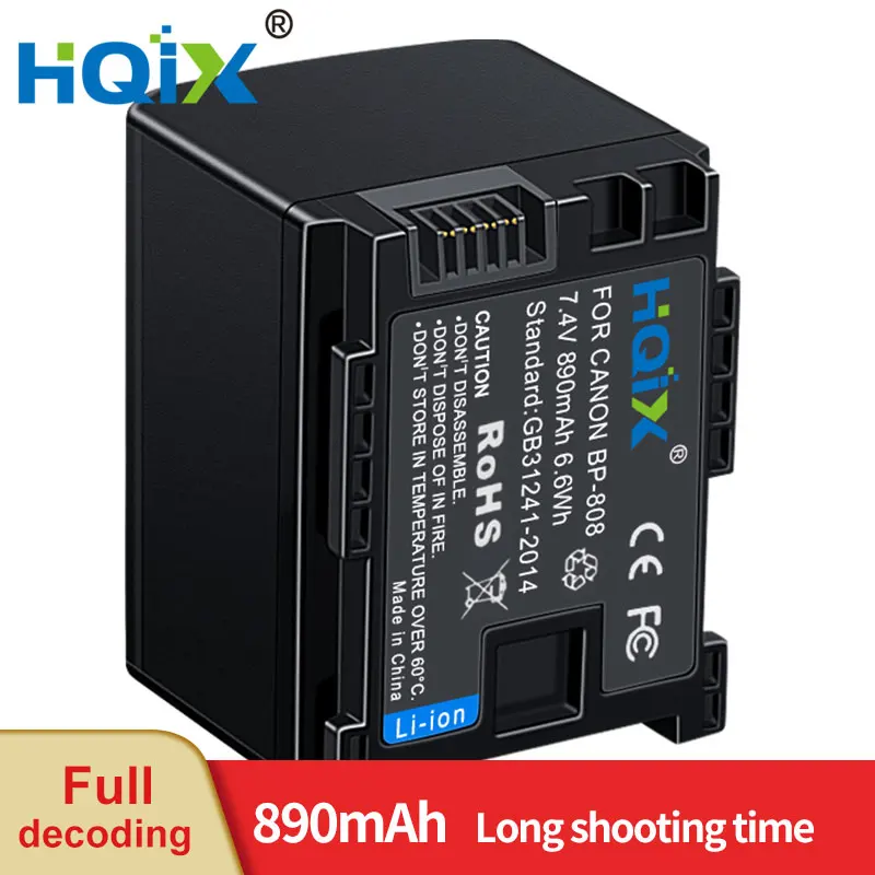 Hqix Per Canon Legria Fs10 Fs11 Fs21 Fs22 Fs36 Fs37 Fs46 Fs100 Fs200 Fs406 Fs306 Fotocamera Bp-808 809 Caricabatteria