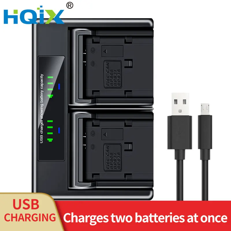 Hqix Per Canon Legria Fs10 Fs11 Fs21 Fs22 Fs36 Fs200 Fs306 F Fs37 Fs46 Fs100 Fs306 Fs200 Camerabp-808 809 Caricabatteria Doppio