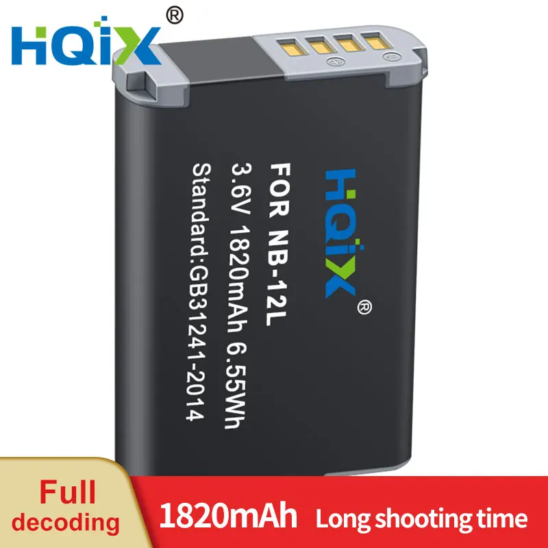Hqix Per Canon Powershot N100 Gx1-Mark-Ii Legria Mini X Camera Nb-12L Caricabatterie Batteria