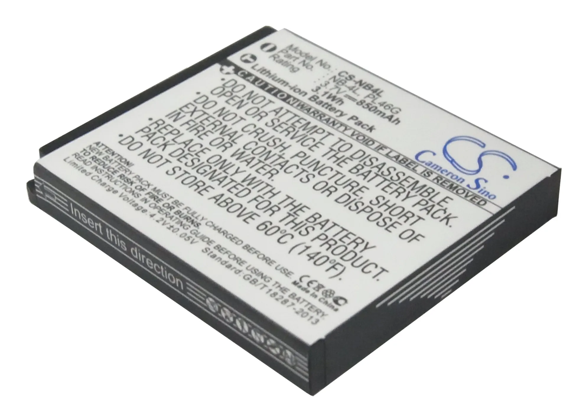 Batteria 850Mah Nb-4L Pl46G Per Canon Powershot Sd430 Wireless Digital Ixus 60 Legria Mini