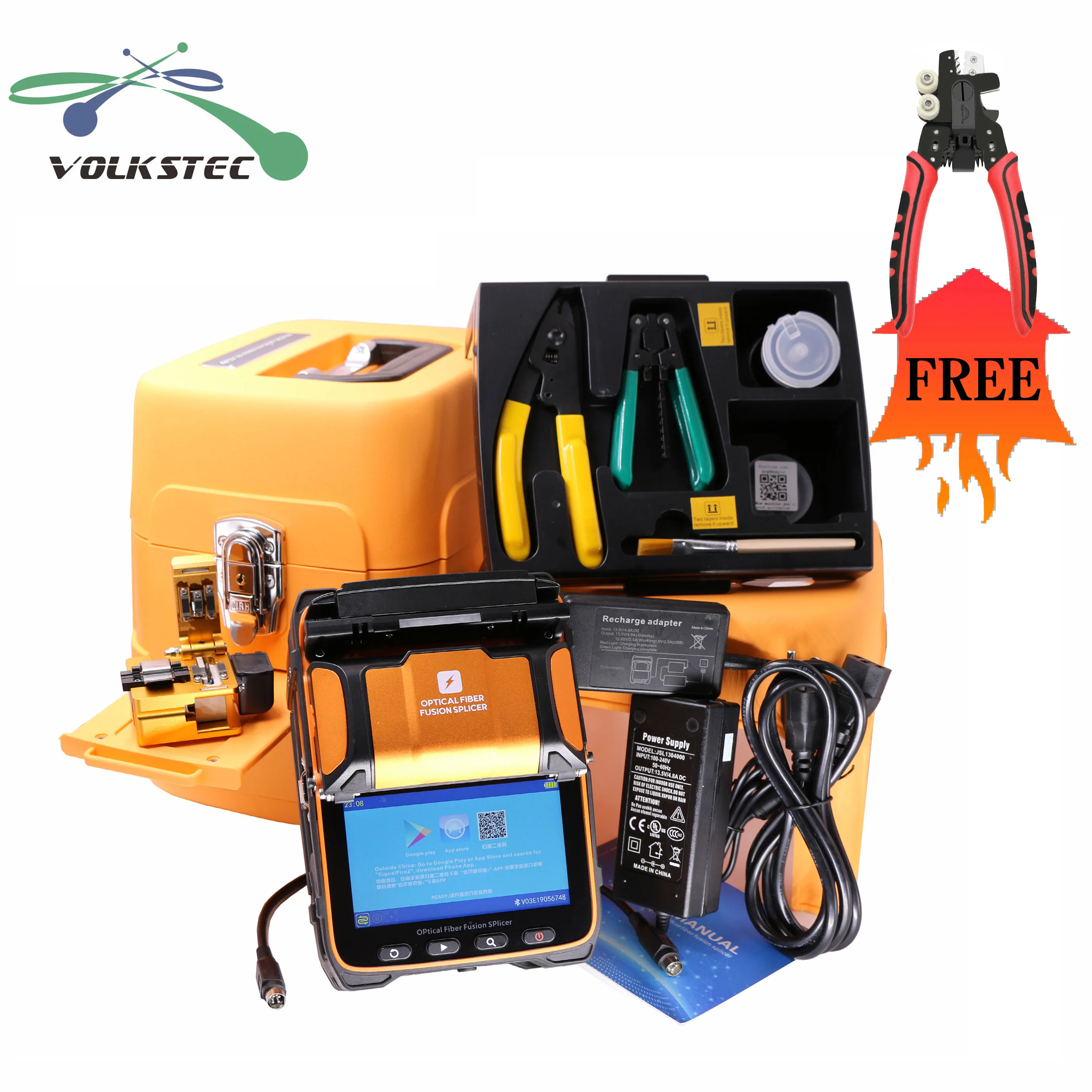 Signalfire Ai-9 Ai-6C Fusion Splicer Machine 6 Motor 5S Splicing Machine Con Vfl Optic Power Meter Tool Kit Ce Spedizione Gratuita