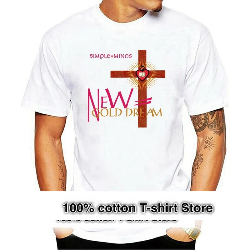 T-Shirt In Cotone Simple Minds New Gold Dream 81 T-Shirt Da Uomo T-Shirt Shirsman