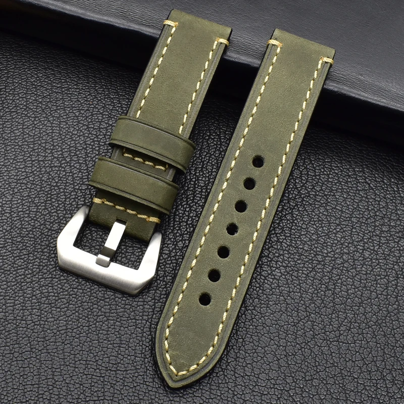 Cinturino Da Uomo In Vera Pelle Per Cinturino Panerai Luminor Marina 20Mm 22Mm 24Mm 26Mm Cinturino In Pelle Di Vitello Marrone