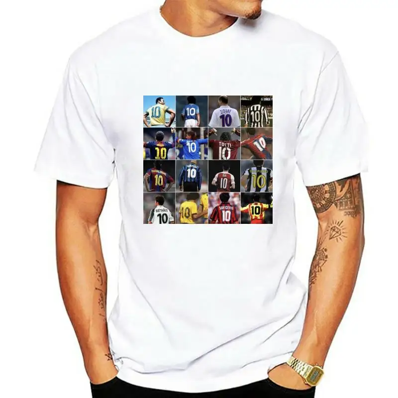 T-Shirt Maglia Maradona Pele Baggio Zidane Totti Numeri 10 Vintage Football Cool Casual Pride T Shirt Uomo Moda Unisex