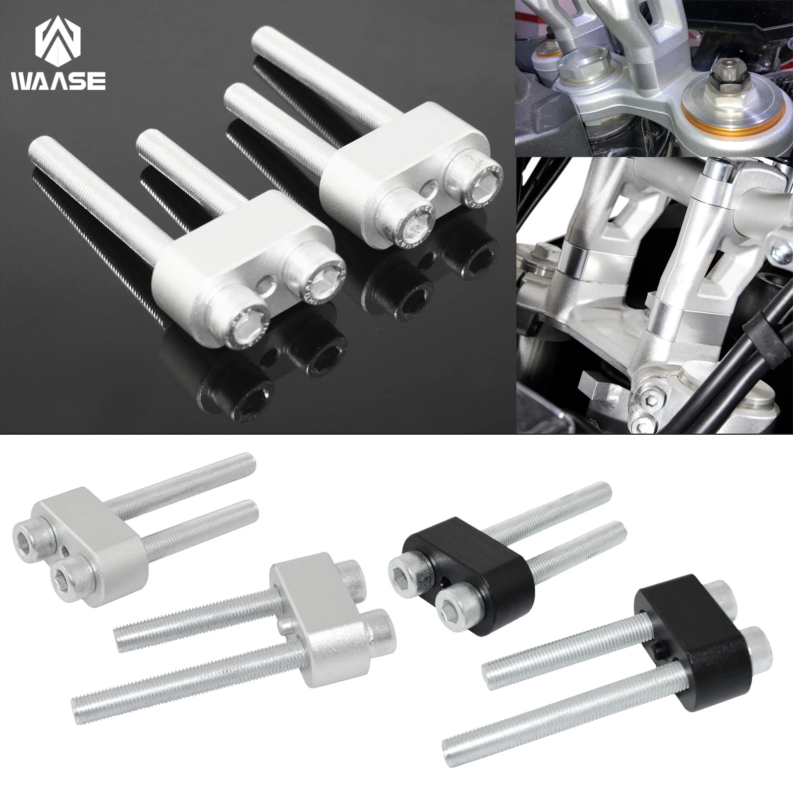 Waase Adattatore Per Riser Manubrio Moto Sale Su 20Mm Per Triumph Tiger 850 Sport / Tiger 900 Rally Pro Gt Low 2019-2021