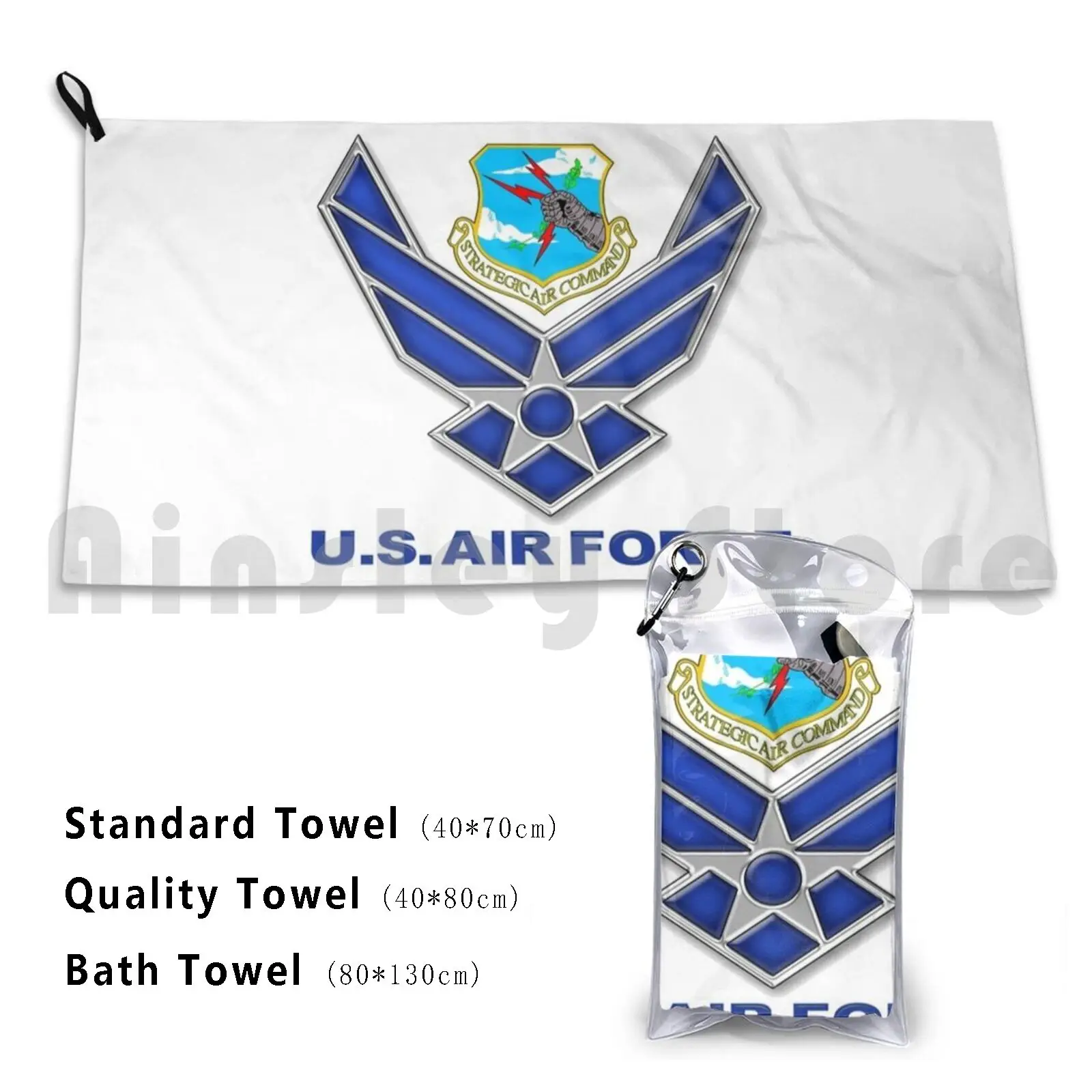 Asciugamano Da Bagno Personalizzato Con Stemma (Sac) A Comando Aereo Tattico Usaf Us Air Force Air Force Sac Aria Tattica
