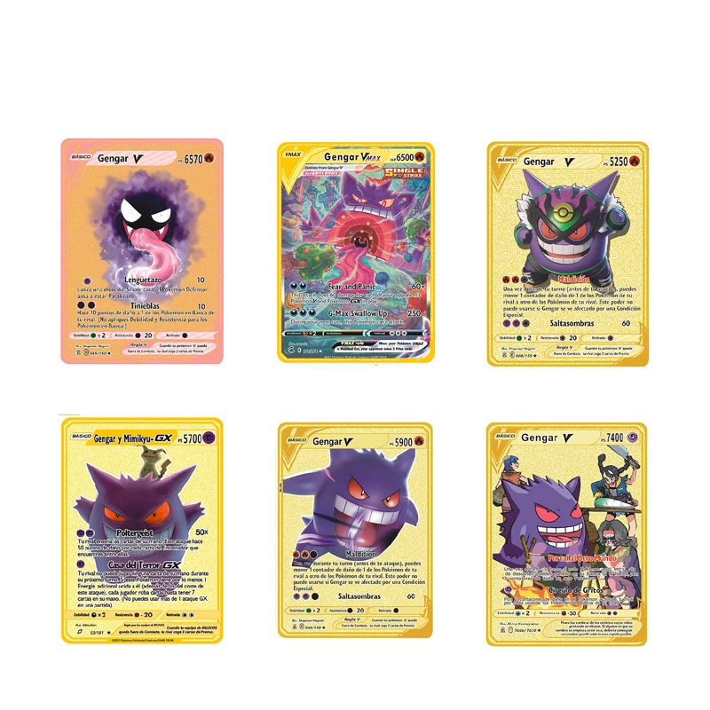 Takara Tomy Metal Cards Lettere Golden Pokemon Iron Pikachu Gengar Charizard Mewtwo Arcadus Groudon Pokragon Gx Vmax Ex Game Cards