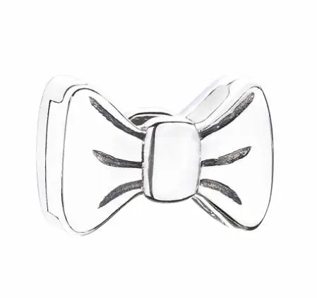 Genuine 925 Sterling Silver Bead Reflexions Vintage Bow-Knot Clip Stopper Charm Fit Pandora Bracciale & Bangle Gioielli Fai Da Te