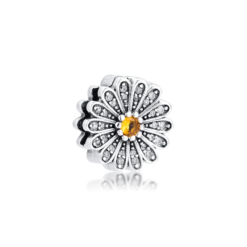 Adatto Pandora Reflexions Bracciale Sparkling Flower Clip Charms 925 Sterling Silver Stopper Beads Creazione Di Gioielli Fai Da Te Bijoux