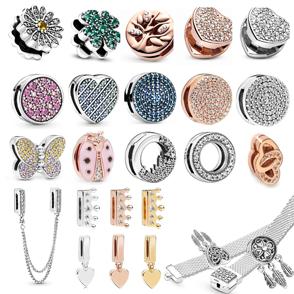 S925 Charms Color Argento Fai Da Te Reflexions Charms Clip Fissa Fit Pandora Charms Colore Argento S925 Originale