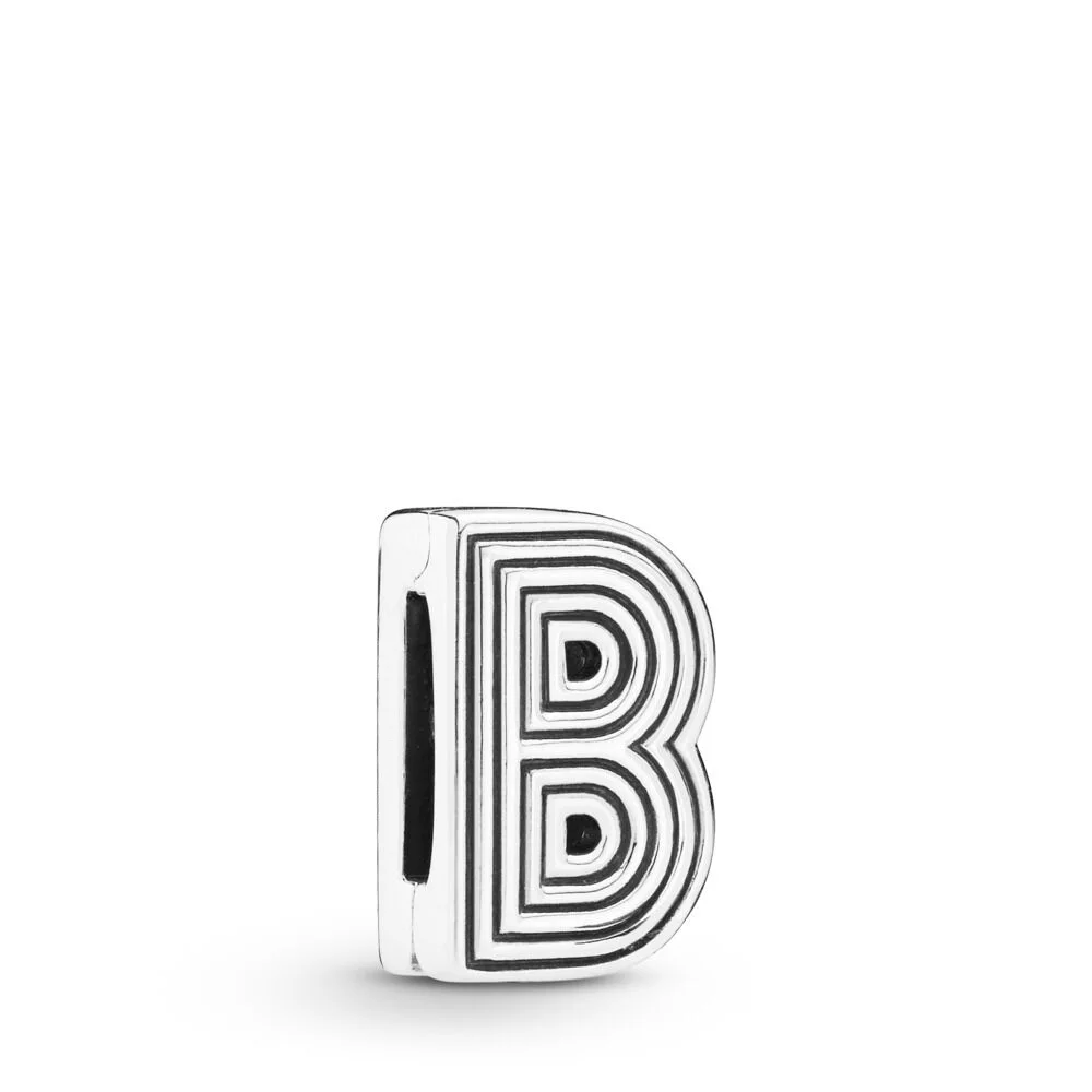 Genuino 925 Sterling Silver Bead Charm Reflexions 26 Letter Clip Stopper Lock Beads Fit Women Pandora Bracelet Gioielli Fai Da Te