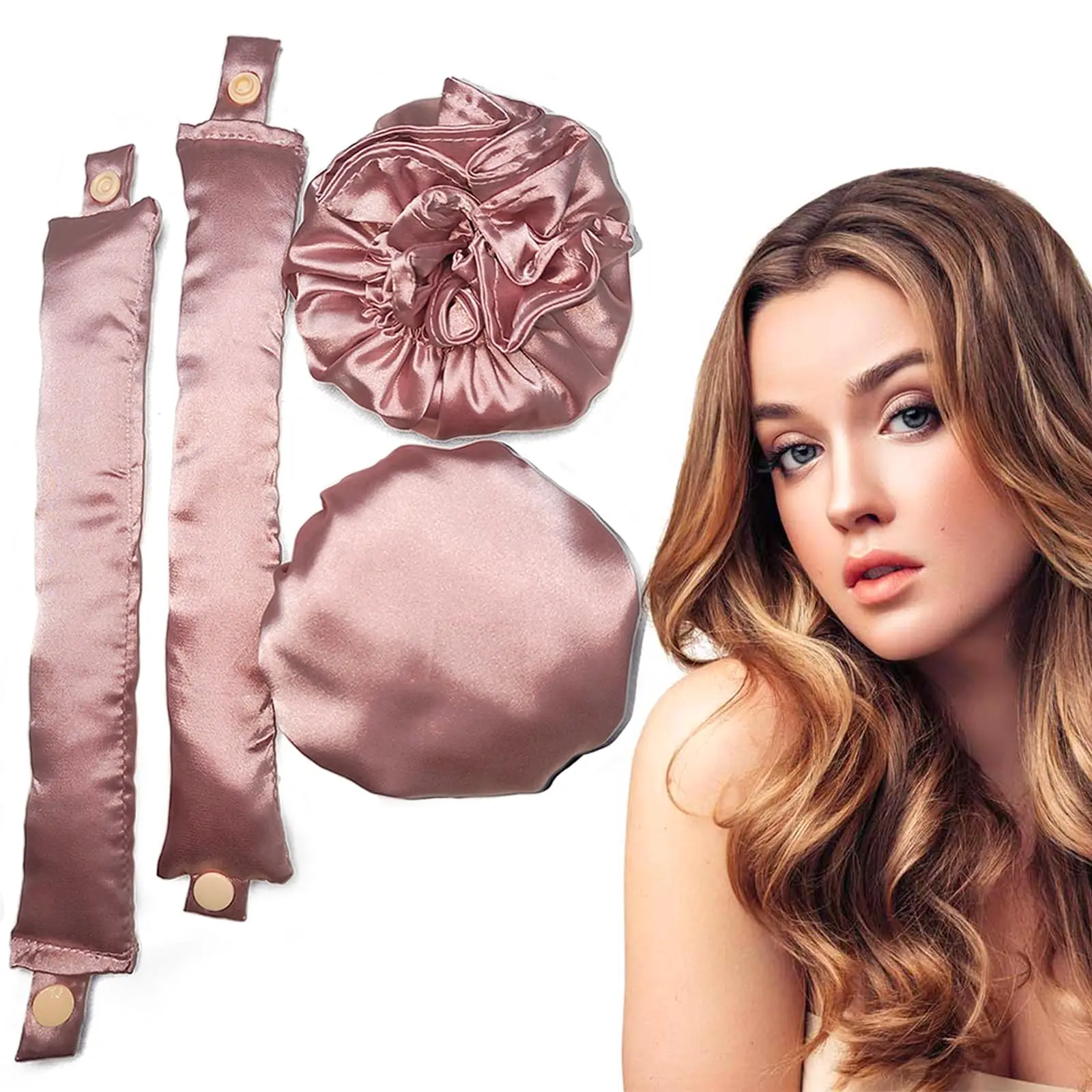 2 Set Bigodini Senza Calore Bigodini Per Capelli In Raso Di Seta Asta Onda Senza Calore Riccioli Per Capelli Morbidi Nastri Per Fascia Per Dormire Ric