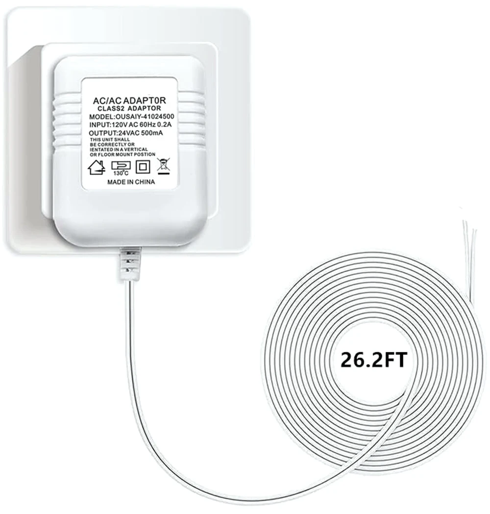 Adattatore Di Alimentazione Per Campanello, Trasformatore 24V Compatibile Con Campanello Ad Anello, Campanello Video, Nido, Ecobee, Sensori E Termosta