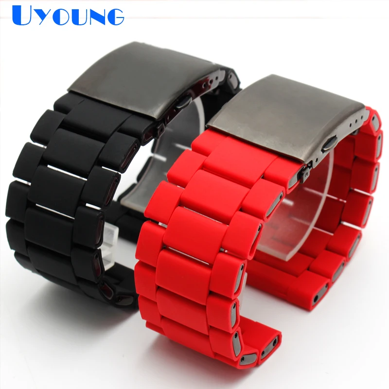Gomma Di Silicone Watch Band Mens Impermeabile Per Diesel Cinturino Di Vigilanza Della Fascia Del Braccialetto 28 Millimetri Dz7370 Dz7396 Dz428 In Ac