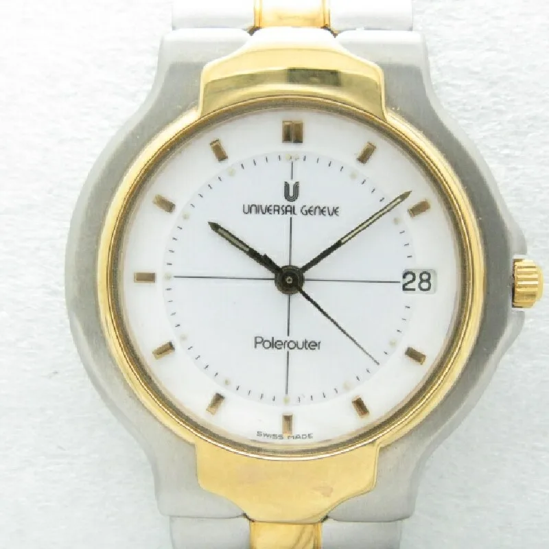 (Marca Midrange In Svizzera) Orologio Da Uomo Al Quarzo Ultrasottile Universale Geneve Polerouter (Pellicola Originale)
