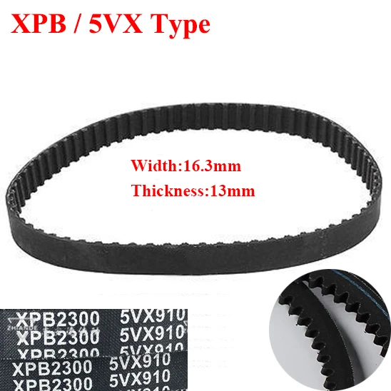 Xpb940/5Vx370 Xpb965/5Vx380 16.3Mm Width 13Mm Thickness Rubber Toothed Wegde Raw Edge Gogged Band Timing Transmission Vee V Belt