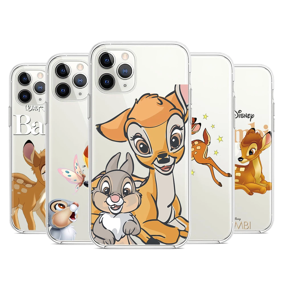Bambi Thumper Disney Per Apple Iphone 15 14 13 12 11 Pro Max Mini Xs X Xr 7 8 6 Plus 5S Custodia In Silicone Trasparente Per Telefono