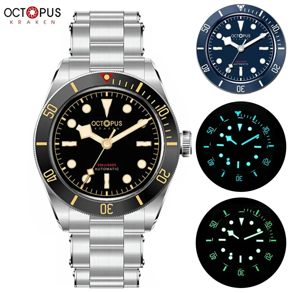 Octopus Bb58 39Mm Orologio Subacqueo In Acciaio Inossidabile Pt5000 Sw200 Movimento Automatico Orologi Meccanici Zaffiro Luminoso Impermeabile