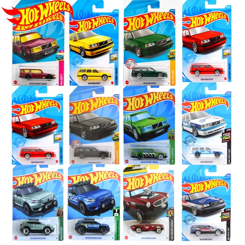 Original Hot Wheels Car Kids Toys For Boys 1/64 Diecast Volvo 850 Station Wagon Xc40 Charge P1800 Gasser 240 Drift Wagon Vehicle Gift