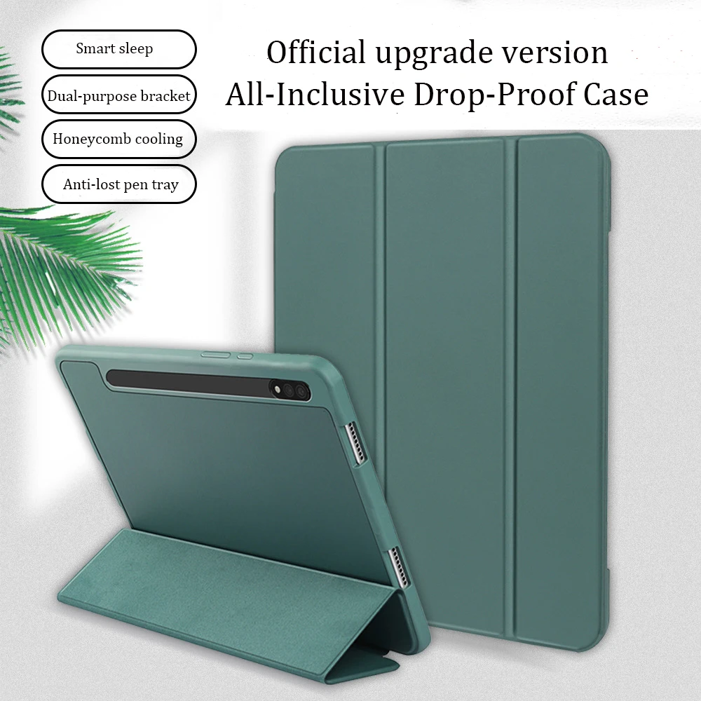 Smart Sleep And Wake Tablet Cover Con Custodia A Tre Pieghe Bracke Per Samsung Galaxy Tab S8 Plus S8Ultra 2020 Per Samsung Table Cover