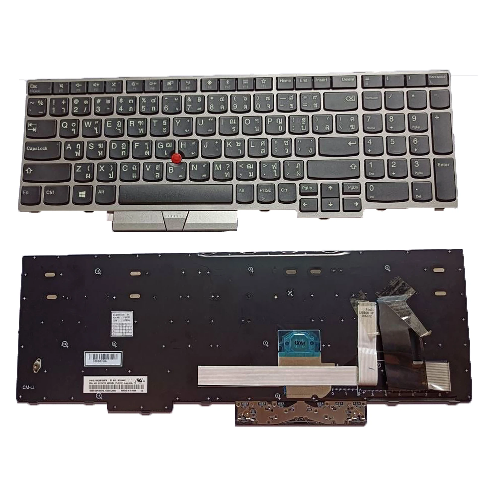 Per Lenovo Thinkpad E580 E585 E590 L580 P52 T590 Tastiera Ti No Cornice Silve Retroilluminata