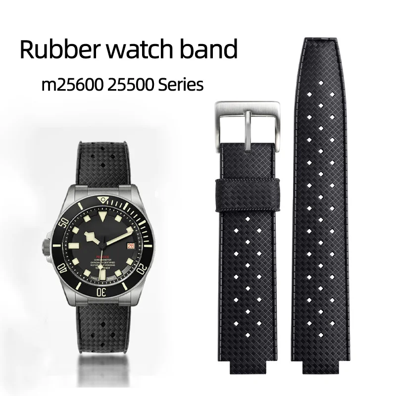 Cinturino Per Orologio In Silicone Morbido Per Tudor Pelagos 25500 Cinturino In Gomma Impermeabile Serie 25600 22-12Mm Accessori Per Orologi Da Uomo