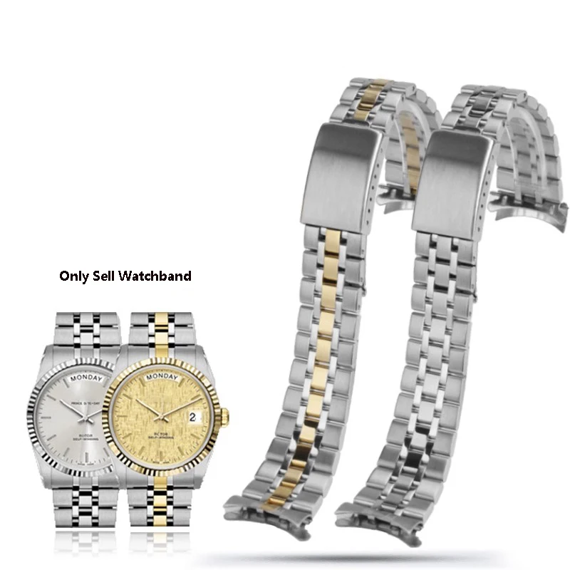Cinturino In Acciaio Inossidabile Argento Di Alta Qualità 13Mm 17Mm 19Mm 20Mm Per Tudor Hydro Watch Strap Bracciale Da Polso Chiusura Di Distribuzione