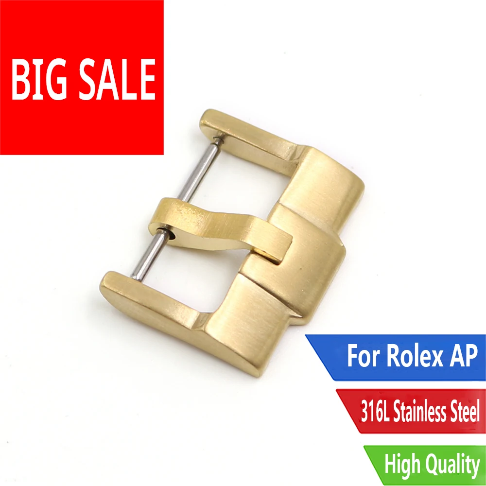 Carlywet 18 20 22 24Mm Oro Spazzolato Oro Acciaio Inossidabile Di Alta Qualità Pin Orologio Fibbia Fibbia Per Audemars Piguet Rolex Tudor