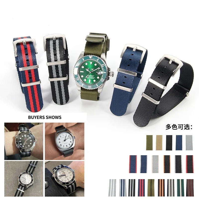 Per 20Mm 22Mm Omega Seamaster Speedmaster Tudor Hamilton Conquestclassic Tag Heuer Nylon Liscio 316 Cinturino Cinturino Cinturino Cinturino