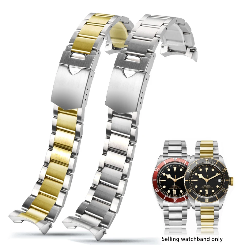 Per Tudor Watch Band Biwan M79030N Little Red Flower1958 Cinturino In Acciaio Inossidabile Catena In Acciaio Di Precisione 22Mm Accessori Per Orologi