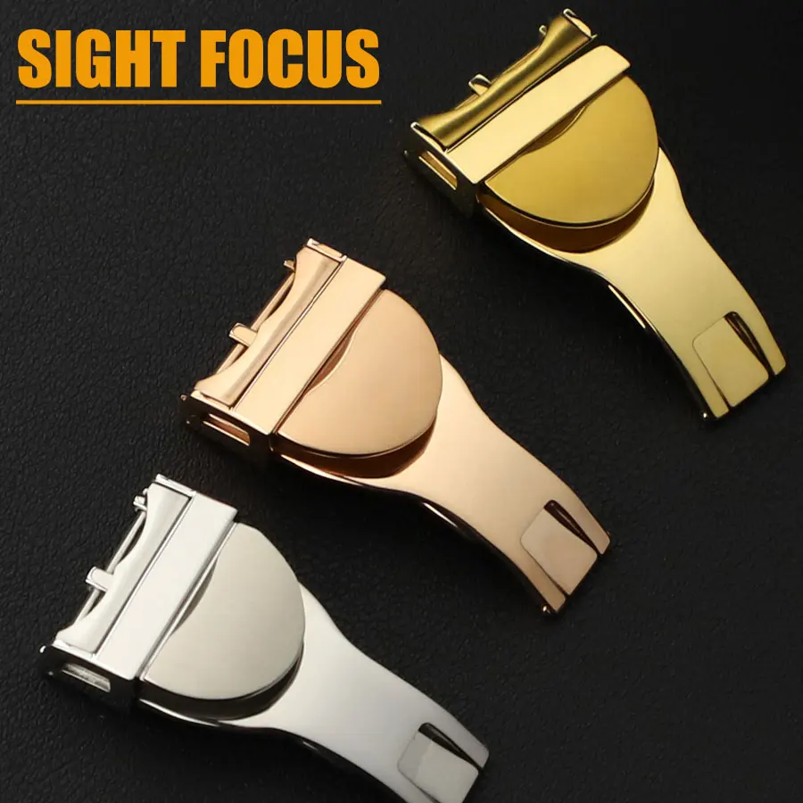 Fibbia Per Orologio Con Chiusura Dispiegabile In Acciaio Inossidabile 316L Da 18Mm Per Cinturino In Pelle Tudor O Cinturino In Gomma Di Ricambio Oro/N