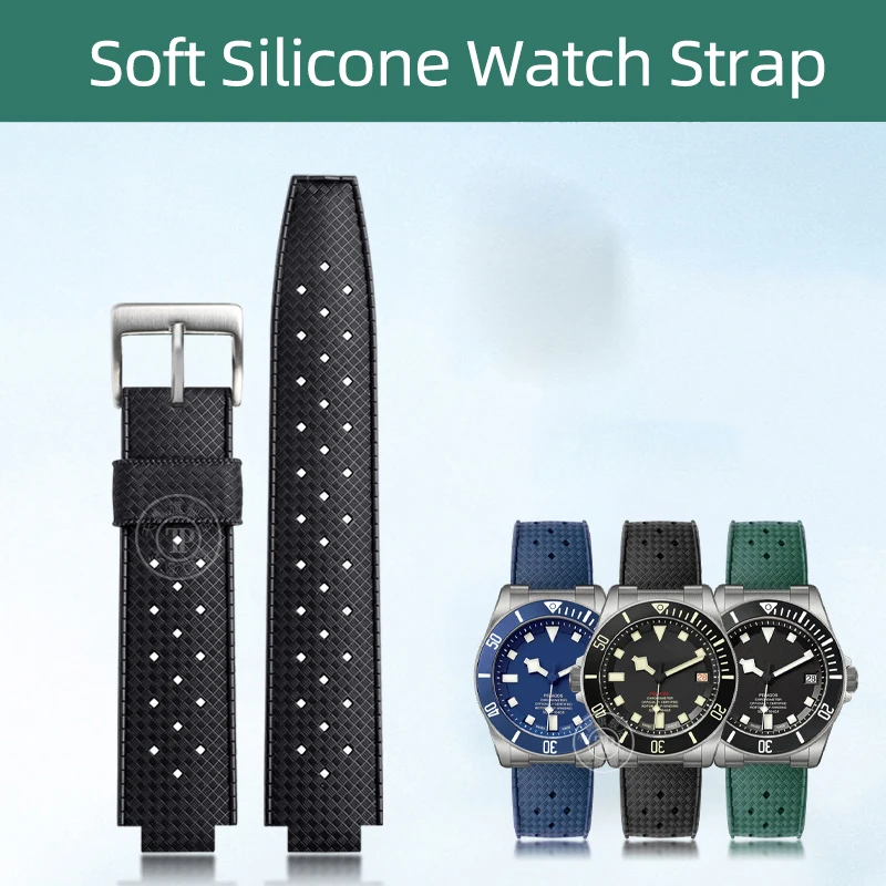 Cinturino Per Orologio In Silicone Morbido Da 22Mm 20Mm Per Tudor Pelagos M25500 25600 Cinturino In Gomma Impermeabile Accessori Per Orologi Da Uomo