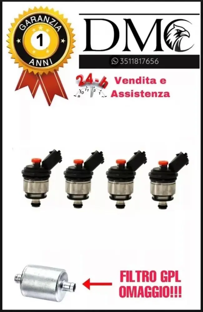 4 Iniettori Gpl Per Impianto Landi Renzo Orange Cap Fiat Panda 237133000