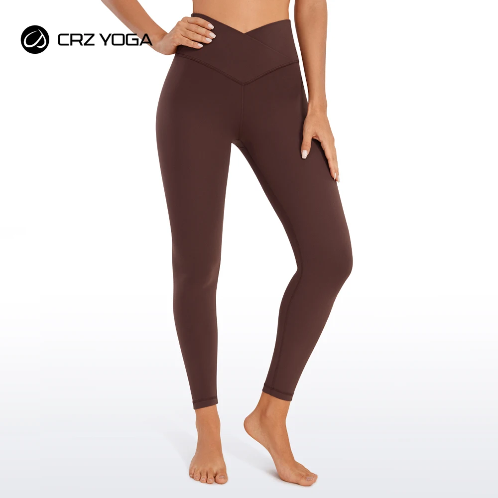 Crz Yoga Womens Butterluxe Cross Waist Workout Leggings 25 Pollici-V Crossover A Vita Alta Gym Athletic Yoga Leggings