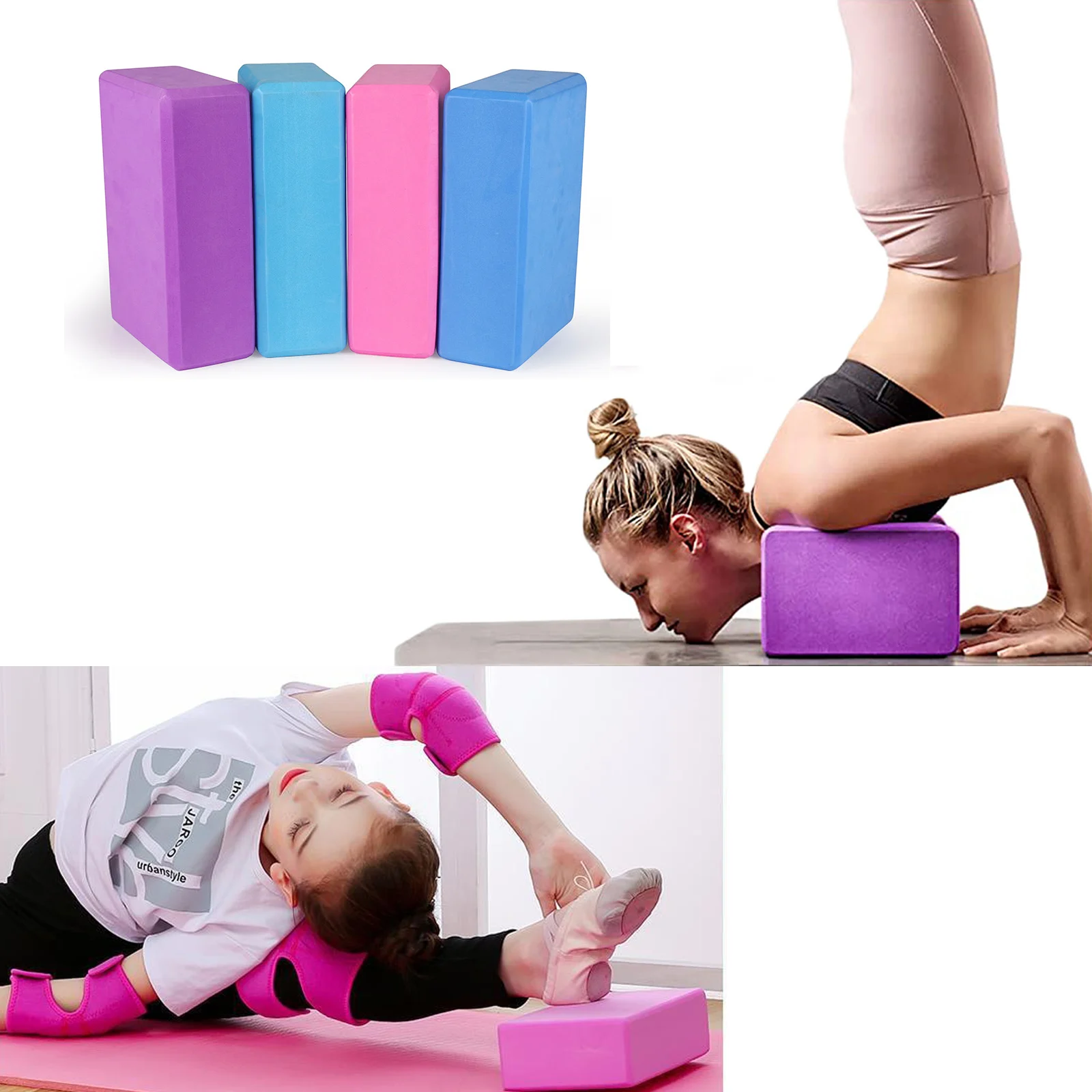 Eva Gym Blocks Foam Brick Training Esercizio Fitness Set Tool Yoga Bolster Cuscino Cuscino Stretching Body Shaping Yoga Blocks