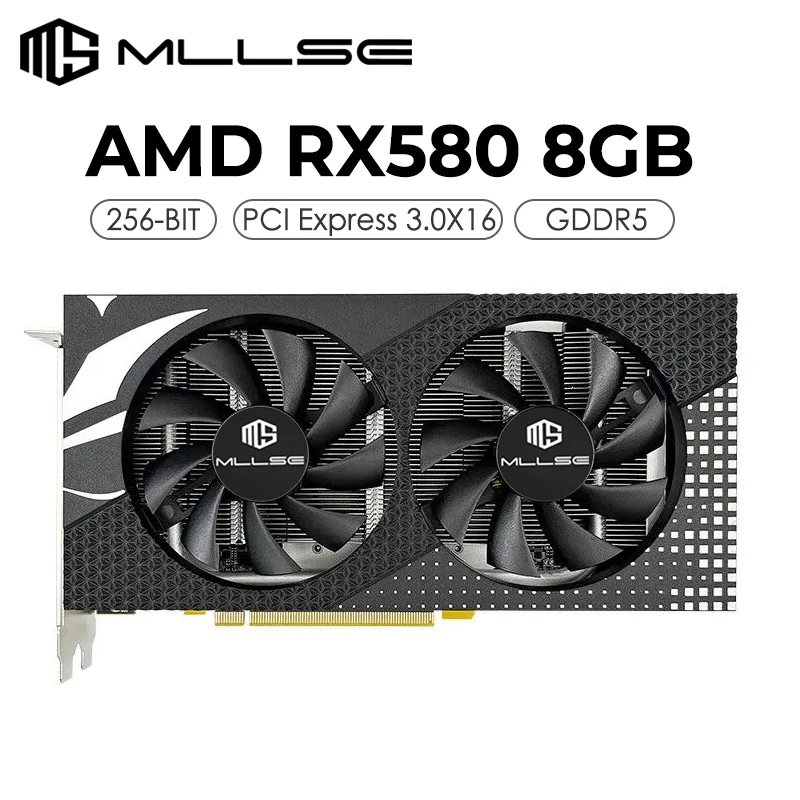 Scheda Grafica Mllse Più Economica Amd Radeon Rx 580 8Gb 2048Sp Placa De Video Gddr5 Pci Express 256 A 3.0 Bit Desktop Gpu Da Gioco