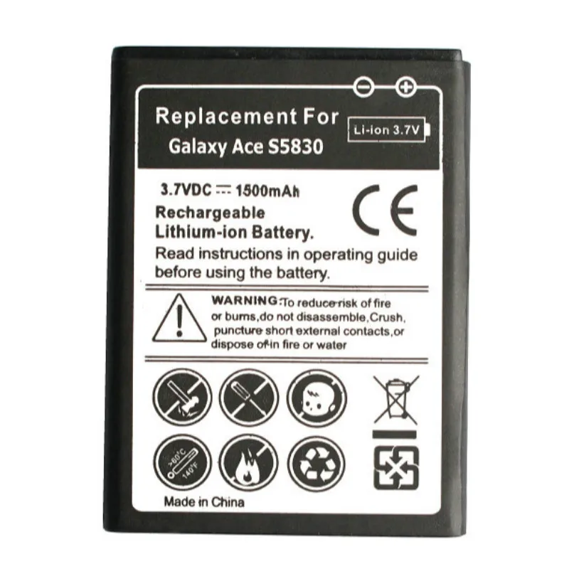 Bateria S5830 Eb494358Vu Batteria Per Samsung Galaxy Ace S5830 S5660 S7250D S5670 I569 I579 Gt-S6102 S6818 Gt-S5839I Batteria