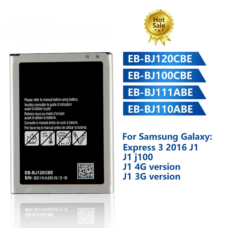 Batteria Di Ricambio Per Telefono Eb-Bj120Cbe Per Samsung Galaxy Express 3 2016 J1 J120 J100 J Ace J110 J110F 4G Versione J110 Versione 3G