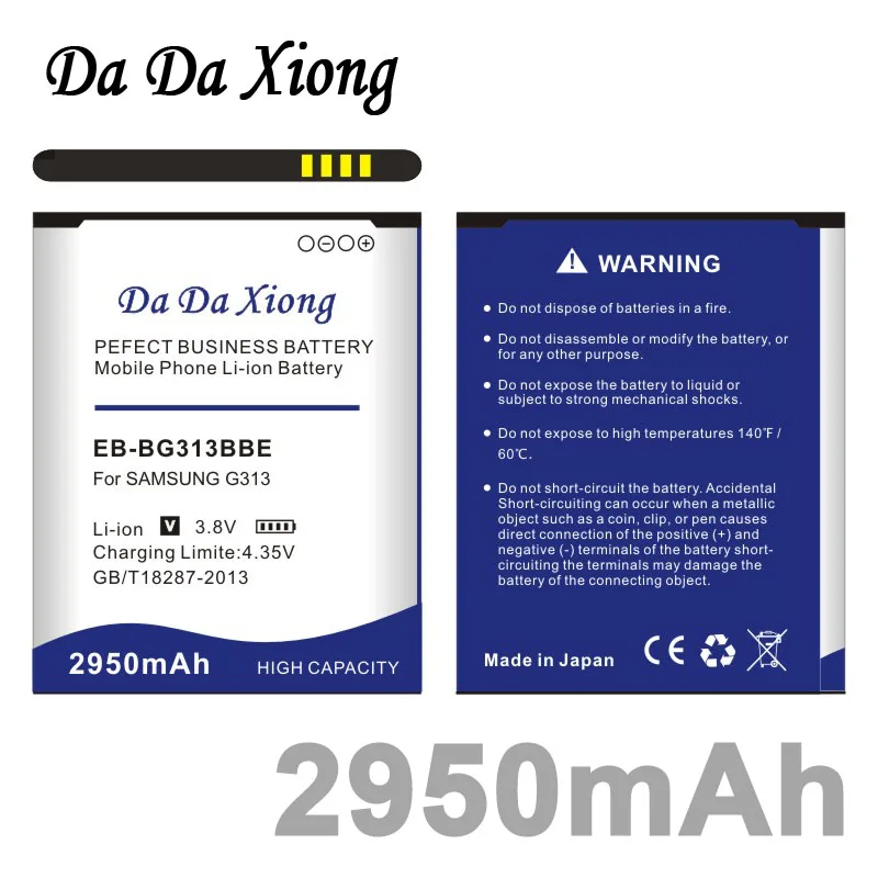 2950Mah B100Ae Eb-Bg313Bbe Batteria Per Samsung Galaxy Trend 2 Gt-S7898,S7270,S7392,S7390 I679,Gt-S7262,Sm-Z130H,Sm-G318H Ace 3 4