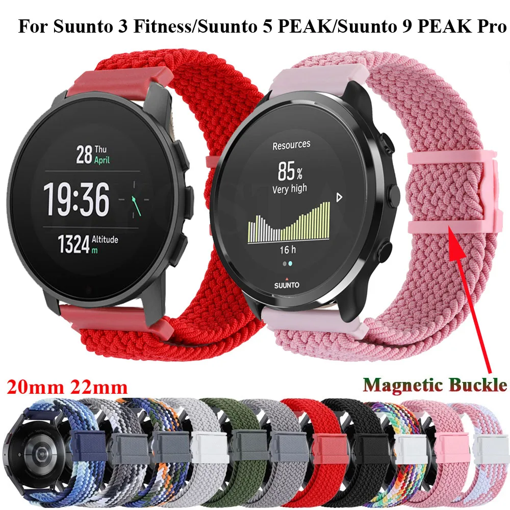 Cinturino Caldo Per Suunto 9 Peak Pro Cinturino In Nylon 20Mm 22Mm Cinturino Per Suunto 3 Fitness/Suunto 5 Peak/Lemfo Dtx/K22 Sports