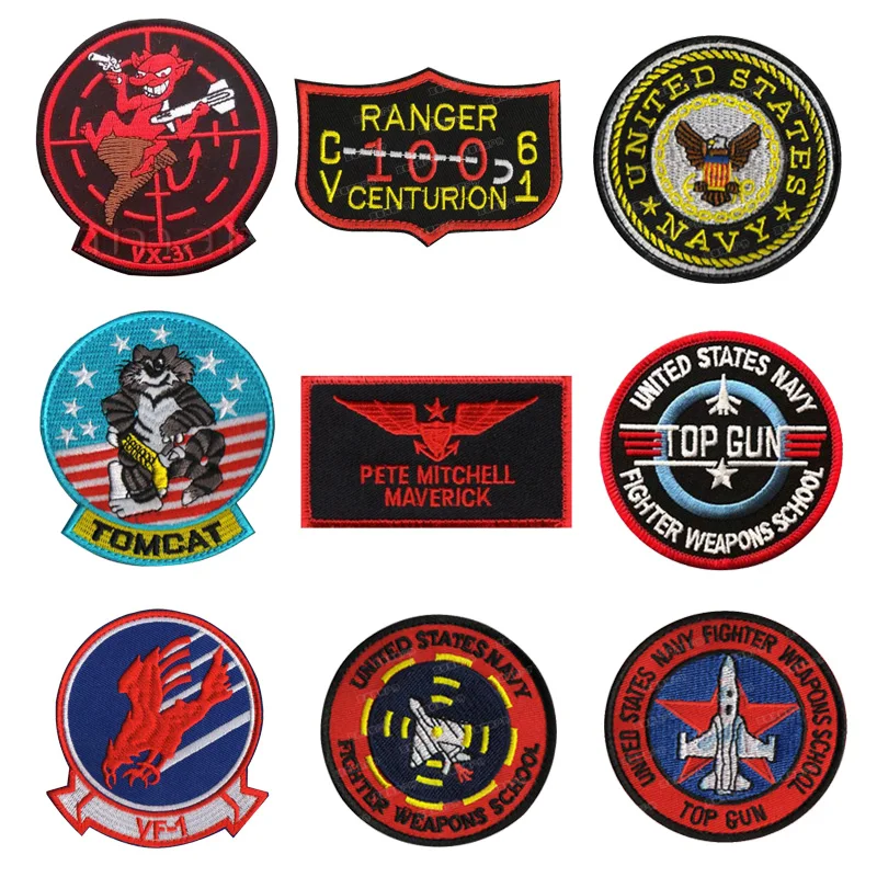 1Pc 3D Ricamo Vf-1/Top Gun Aviation Pilot Eagle Patch Army Armor Morale Capitolo Patch Badge Vestiti Giacca Icona