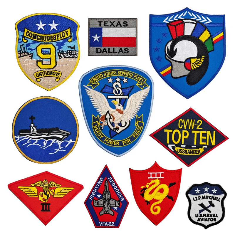 Tsukipro Ultimo Design Top Gun 2 Series Army Fan Army Army Army Army Bracciale Ricamato 3D Air Force Jacket Badge Hook & Loop