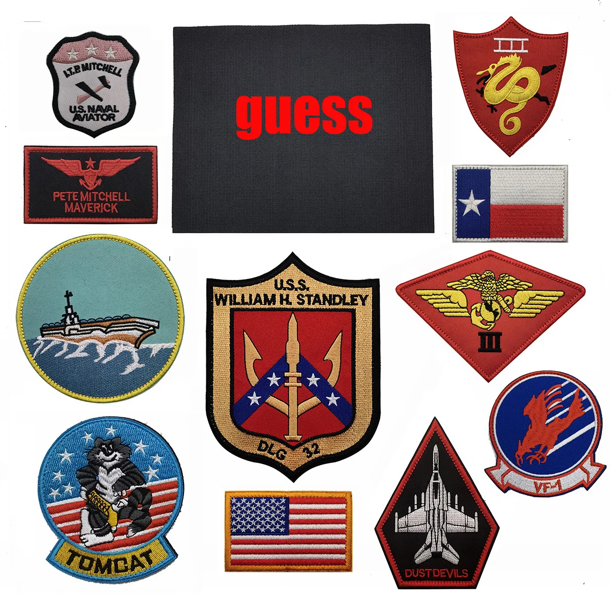 Outdoor Topgun 3D Bracciale In Pelle Ricamata Flying Badge Jacket Armband Chest Sticker Lettera Hook & Loop Patch Per Abbigliamento