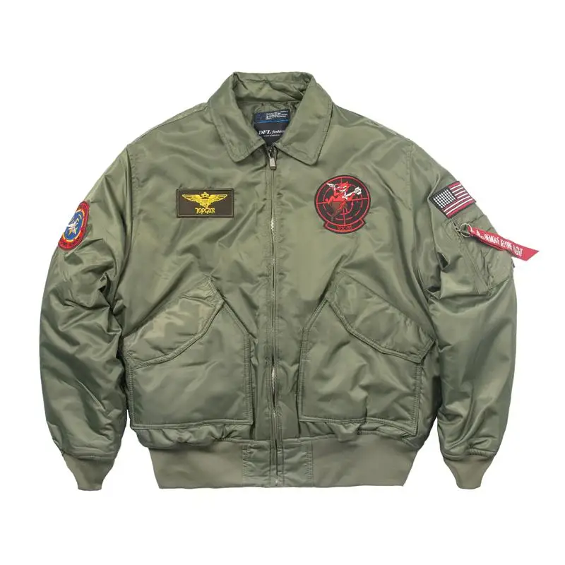 Top Gun Cwu-45P Patch Ricamo Stile Militare Bomber Giacca Pilota Volo Cappotto Invernale
