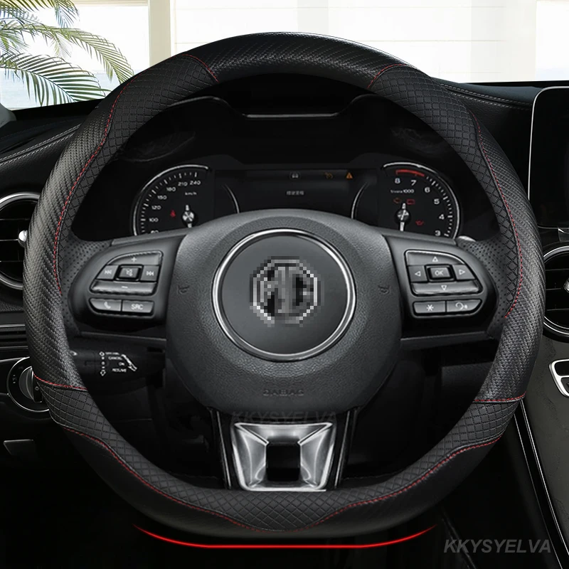 Microfiber Leather D Shape Car Steering Wheel Cover For Mg Zs Hs 2017 2018 2019 2020 Mg Gs 2016-2020 Ehs 2020 Auto Accessories