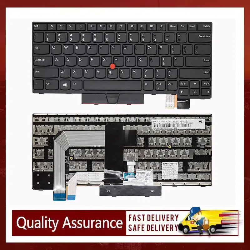 Nuova Tastiera Per Laptop Per Lenovo Thinkpad Ibm T470 T480 Notebook Us Black-No Retroilluminato/Con Retroilluminazione