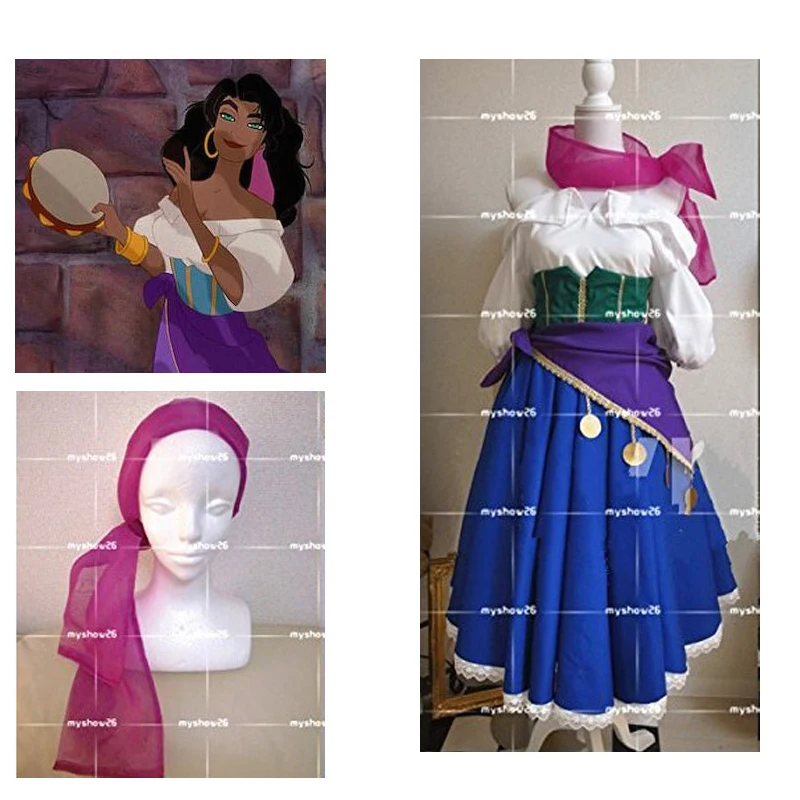 2016 Esmeralda Fancy Dress The Hunchback Of Notre Dame Donne Adulte Costume Cosplay Di Halloween Su Misura